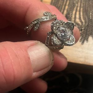 Rings ear rings vintage pill box